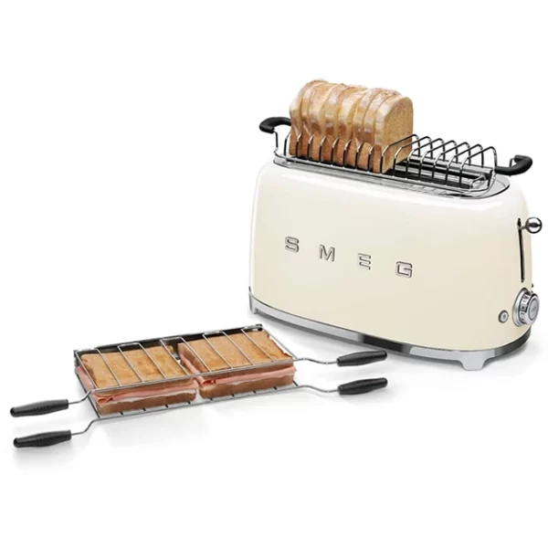 توستر 2 اسلایس بزرگ کرم اسمگ مدل TSF02 | Smeg Big Toaster 2 Slice Cream 2